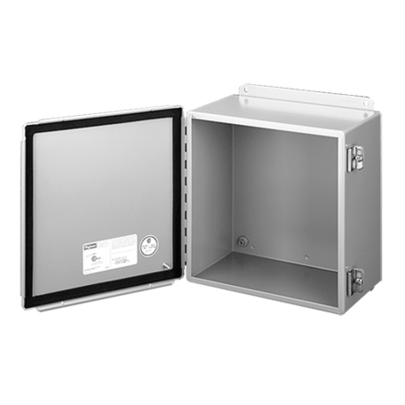 Gabinete de Bisagra Continua NEMA 12 IP66 de Uso en Intemperie 305 x 254 x 203 mm De Acero Color Gris