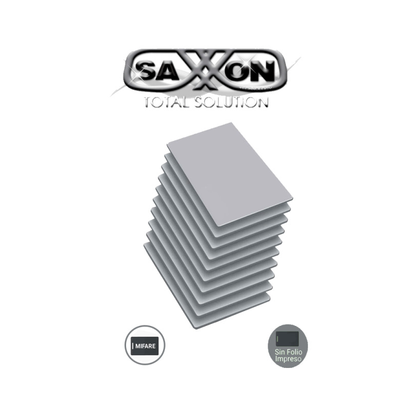 SAXMIFARE02 - Paquete de 10 Tarjetas Mifare 13.56 Mhz / PVC / Imprimible / Sin Folio