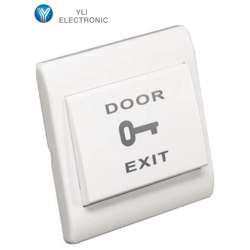YLI PBK812 - Botón de Apertura de Plástico para Controles de Acceso / Función Normalmente Abierto / Compatible con caja MBB8008P