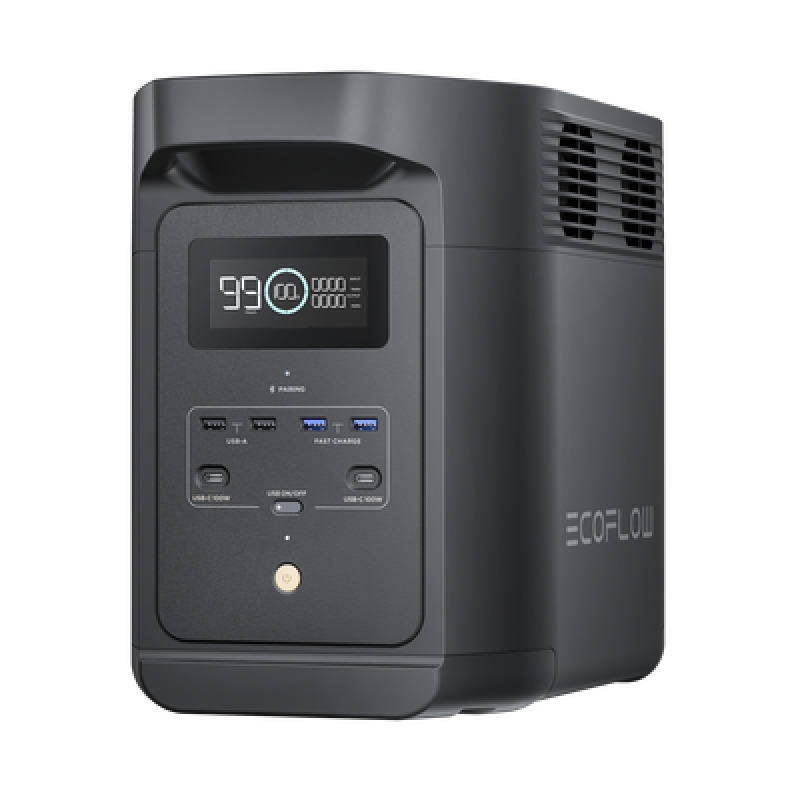 Estación de Energía Portátil de 980Wh Litio LFP / 10 Puertos AC 500 W Max 1000W / 2 USBC 100W / Cargador de Coche 10A a 126V / Conectividad WiFi y Bluetooth App / Carga Solar 500W Max