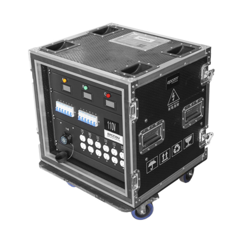 Centro de carga movil para instalaciones temporales con conexión TIPO socapex a 110v Y 220V | RACK 10U