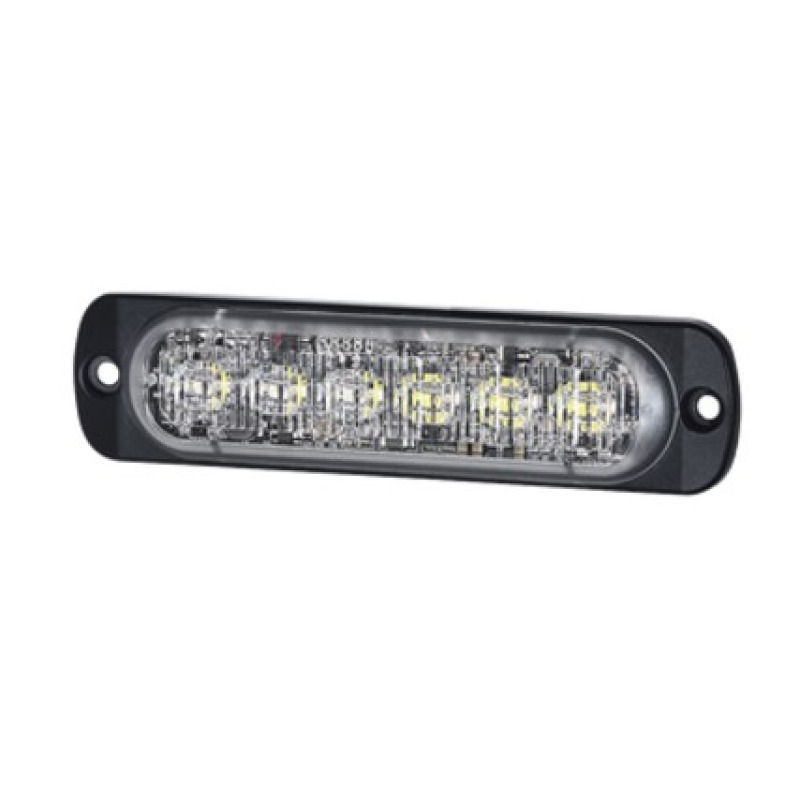 Luz Auxiliar de 12 LED Ambar/Claro SAE Bisel Negro Lente Transparente