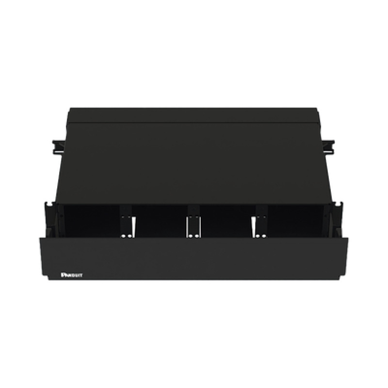 Panel de Distribución de Fibra Óptica Acepta 8 Placas FAP o FMP Bandeja Deslizable Hasta 192 Fibras Color Negro 2 UR