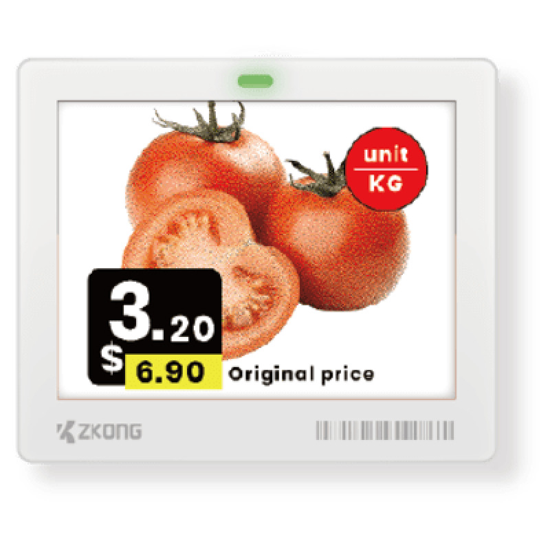 Etiqueta Electrónica de Estante ESL 42 Pulgadas / Pantalla EPD Matriz de Puntos 400x300 píxeles / 4 Colores Negro Blanco Rojo Amarillo / BLE 51 con Encriptación AES128 / Batería 5 Años / NFC Opcional / Cloud Mana