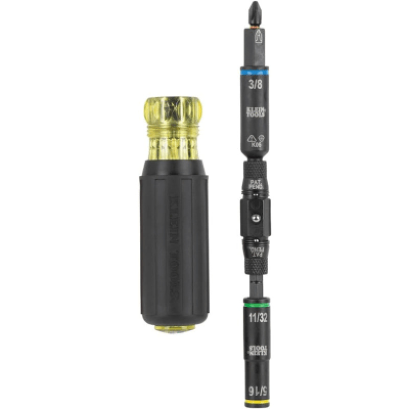 Destornillador / Llave de Tuercas 10 en 1 KNECT con Clasificación de Impacto / Compatible con Herramientas Eléctricas / Puntas Intercambiables / Portabrocas KNECT de 12 Puntos / Barra de Acero / Torque de 150 inlb