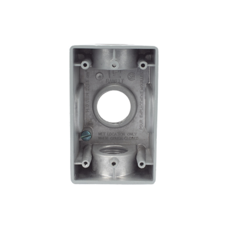 Caja Condulet FS de 1 254 mm  con tres bocas una arriba y una atrás a prueba de intemperie