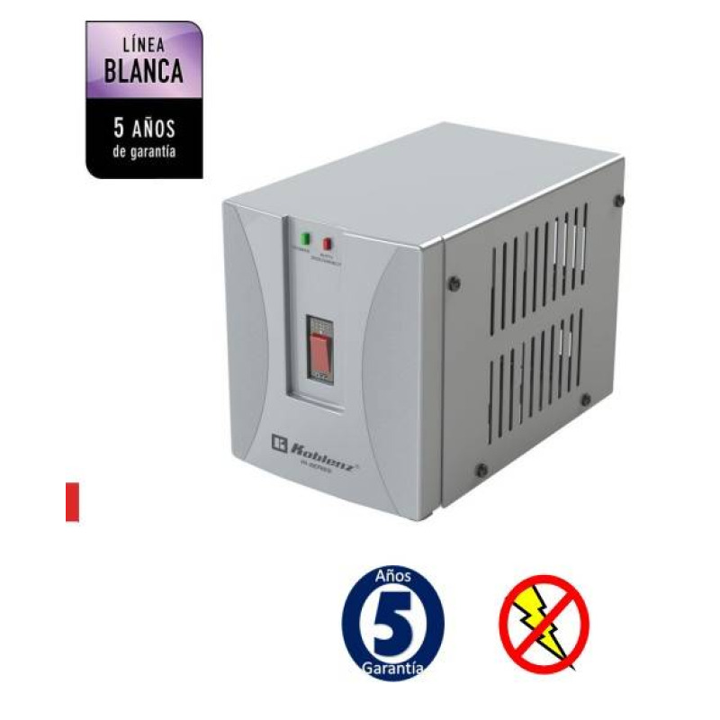 Regulador Koblenz RI-20 C de 1900 VA 1400 Watts línea blanca 1 contacto aterrizado y regulado ideal para refrigeradores de hasta 28 pies cúbicos
