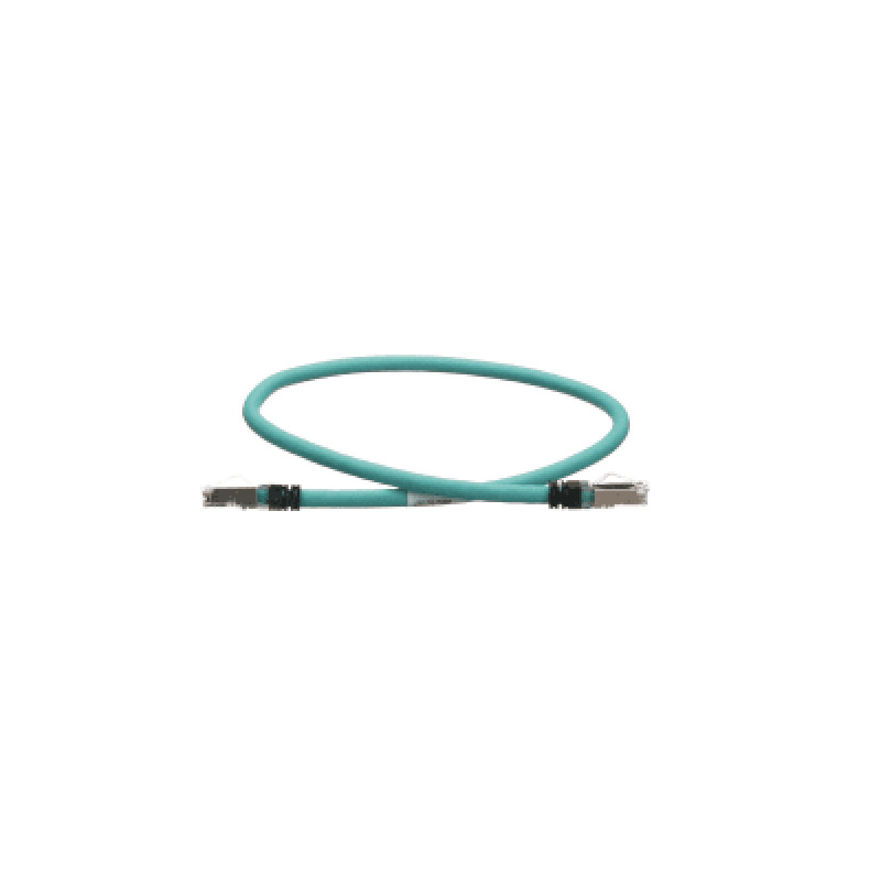 Patch Cord Cat5e de Grado Industrial 600V Blindado SF/UTP Calibre 24 AWG Color Aqua 60 cm