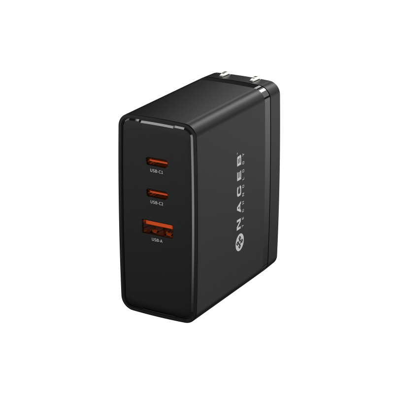 Cargador de pared Naceb  Gan USB-A+ USB-C + USB-C de 100W modelo NA-0145