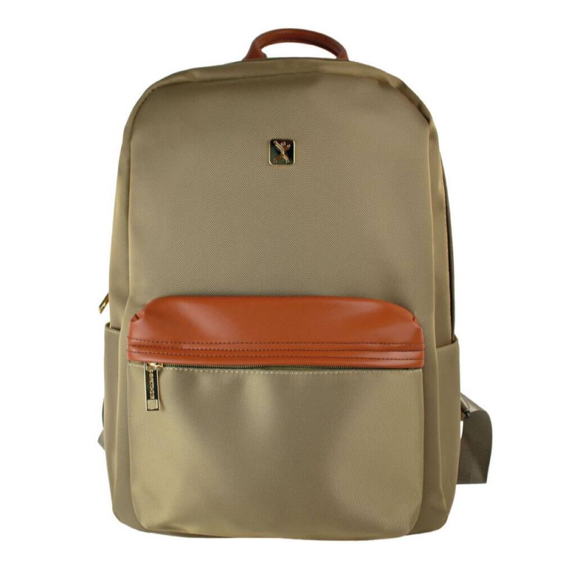 Mochila Perfect choice para laptop Sahara  color Café con Naranja