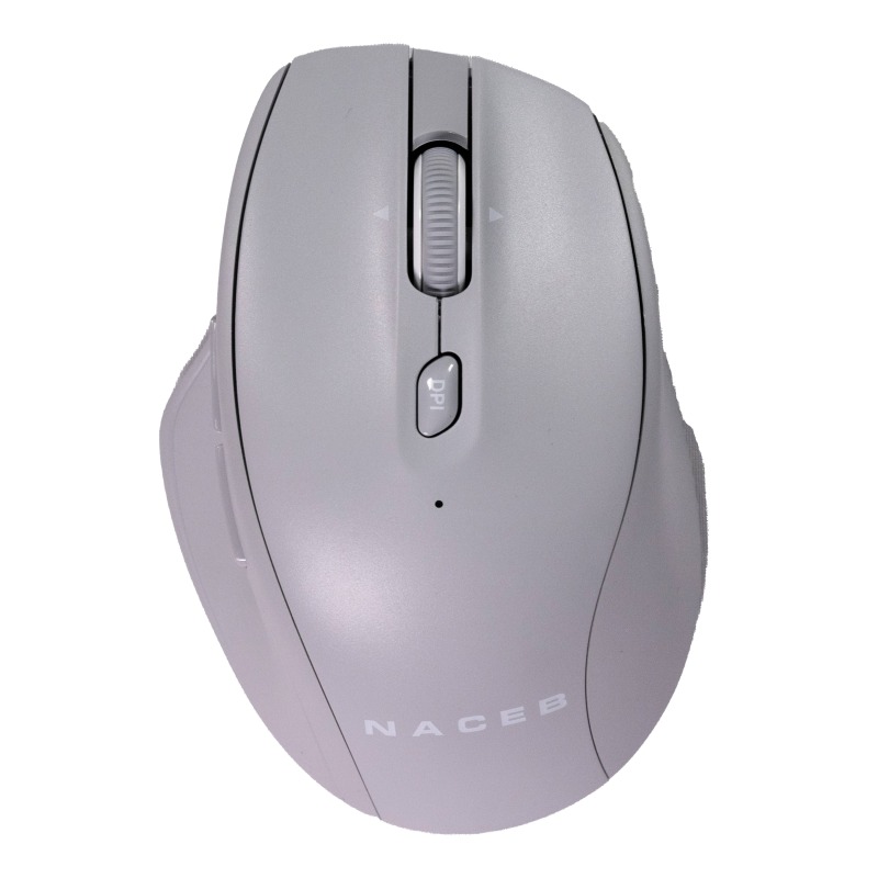 MOUSE INALAMBRICO NACEB (NA-0139G) DUAL MODE, USB 2.4, BLUETOOTH, 1600DPI, 5*BOTONES+RUEDA, GRIS