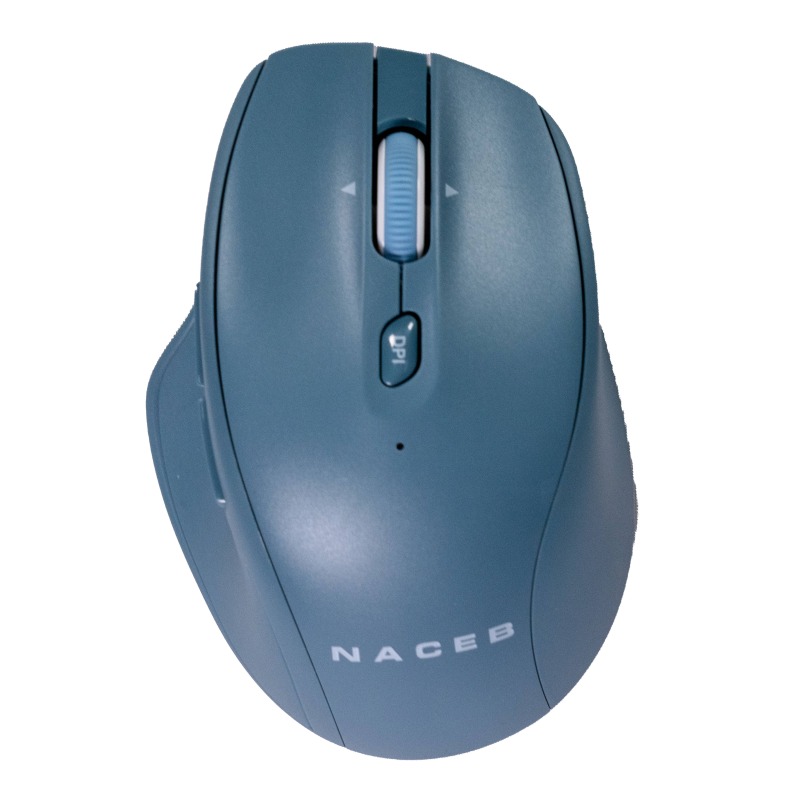 MOUSE INALAMBRICO NACEB (NA-0139A) DUAL MODE, USB 2.4, BLUETOOTH, 1600DPI, 5*BOTONES+RUEDA, AZUL