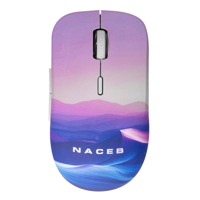 MOUSE INALAMBRICO NACEB (NA-0138B) DISEÑO IMPRESO, USB 2.4, 1600DPI, 3*BOTONES+RUEDA