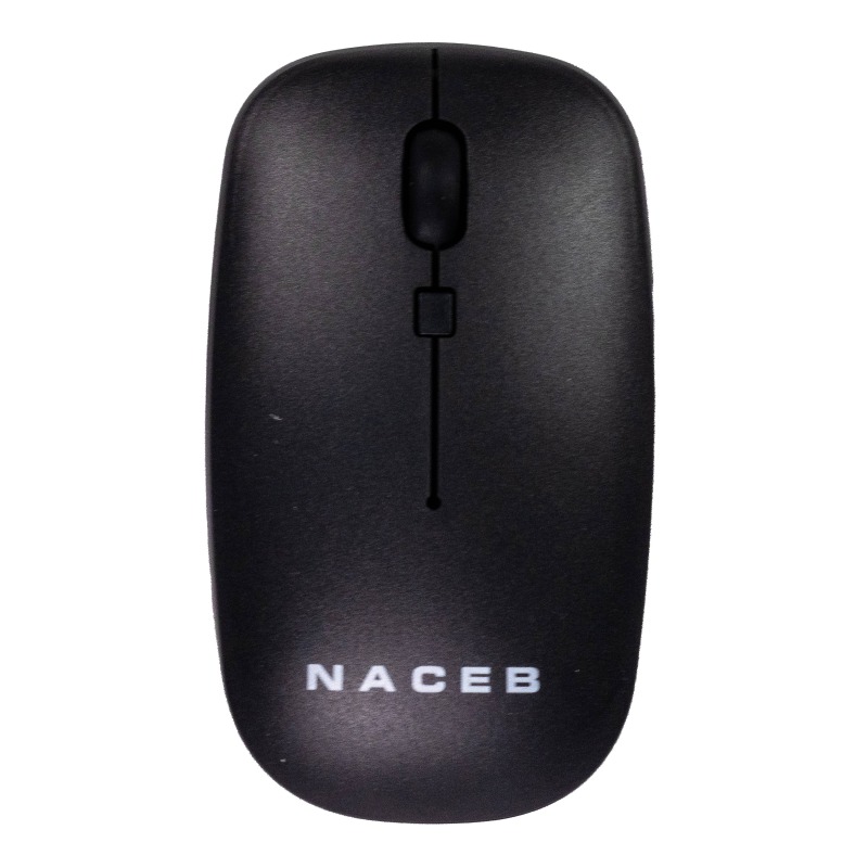 MOUSE INALAMBRICO NACEB (NA-0136N) SLIM, USB 2.4, 1600DPI, 3*BOTONES+RUEDA, NEGRO