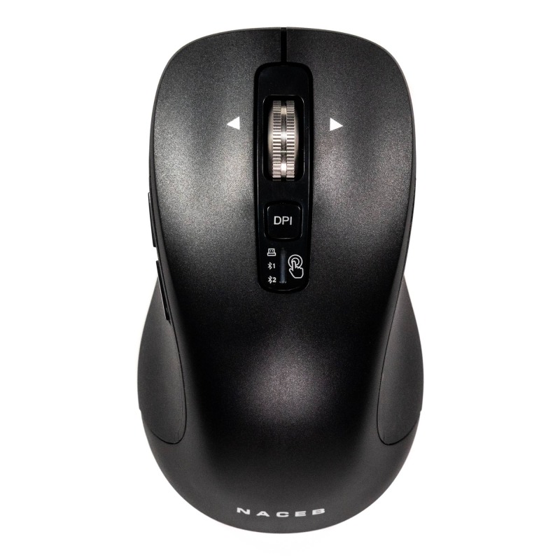 MOUSE INALAMBRICO NACEB (NA-0132) CONFORT NEGRO, USB, BLUETOOTH, 3200DPI, SCROLL INFINITO/HORIZONTAL