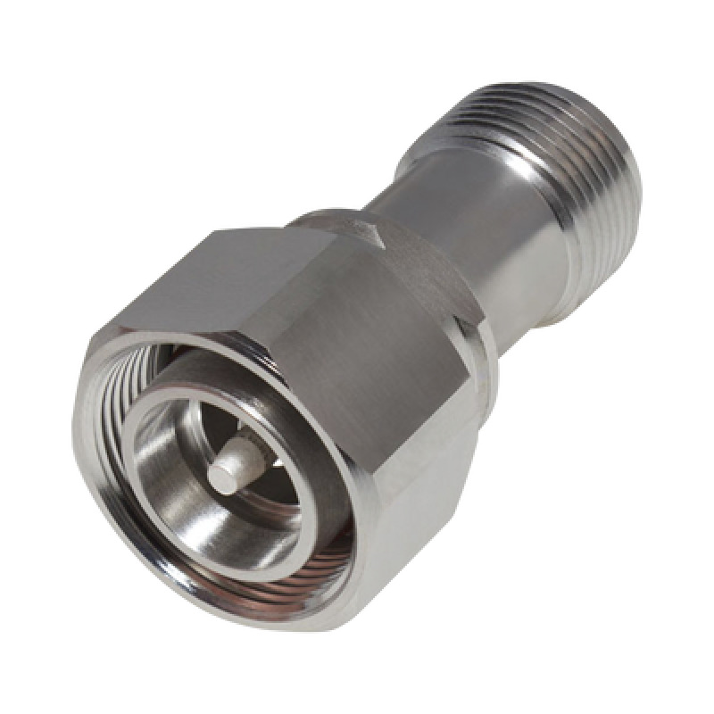 Adaptador en Línea de Conector 4310 Macho a N Hembra Bronce Blanco/ Plata/ Teflón