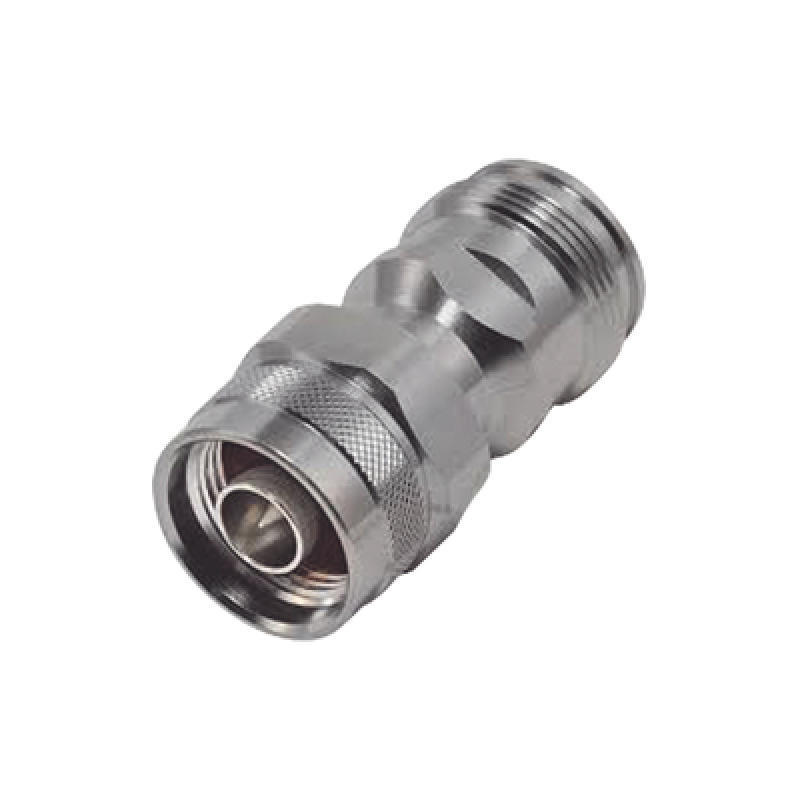 Adaptador en Línea de Conector 4310 Hembra a N Macho Bronce Blanco/ Plata/ Teflón