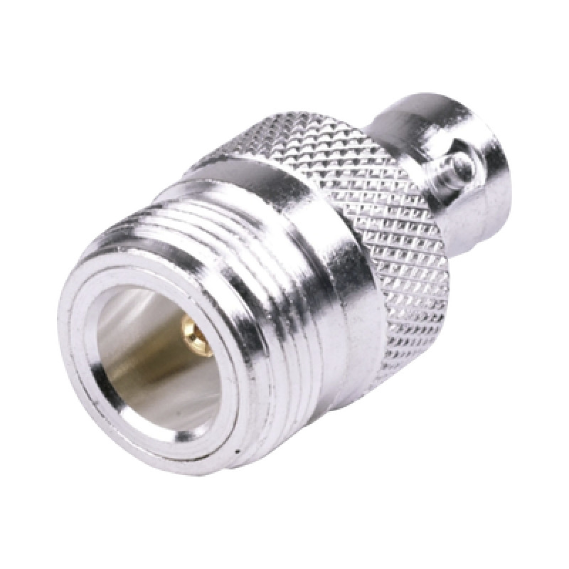 Adaptador en Línea de Conector N Hembra a BNC Hembra Plata/ Oro/ Teflón