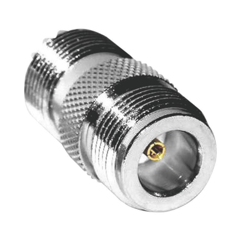 Adaptador en Línea de Conector N Hembra a UHF Hembra SO239 Plata/ Oro/ Teflón