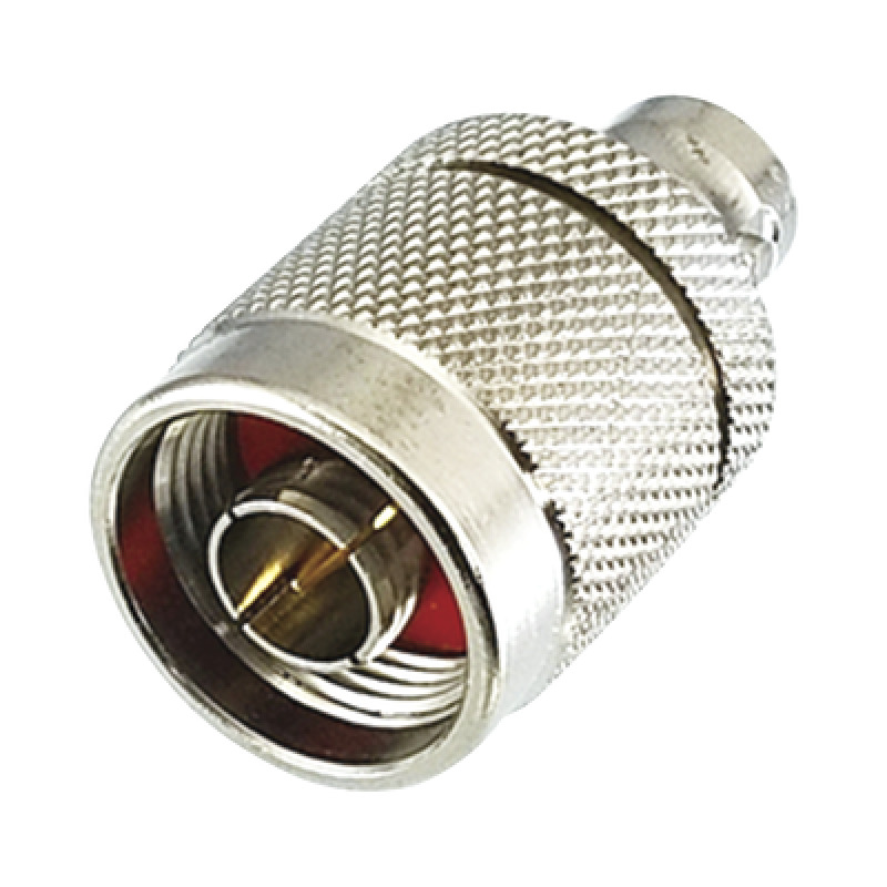 Adaptador en Línea de Conector N Macho a BNC Hembra Plata/ Oro/ Teflón