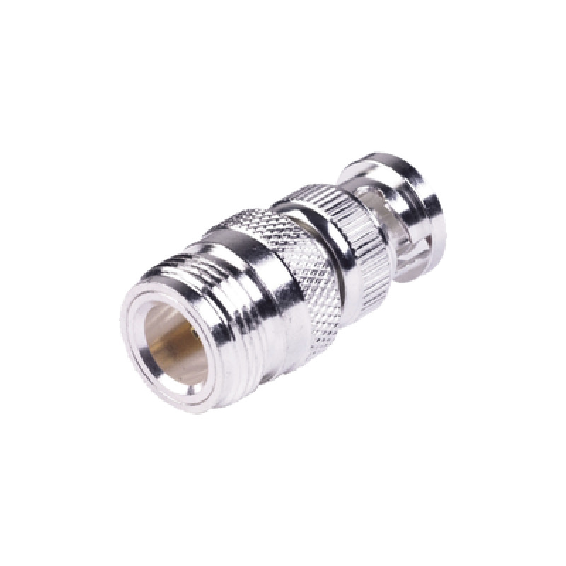 Adaptador en Linea para 50 Ohm de Conector N Hembra a BNC Macho Plata /Oro /Teflón