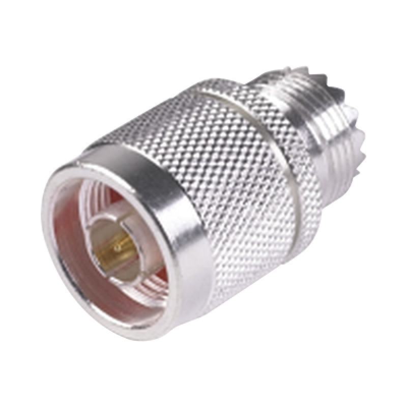 Adaptador en Línea de Conector N Macho a UHF Hembra SO239 Plata/ Oro/ Teflón