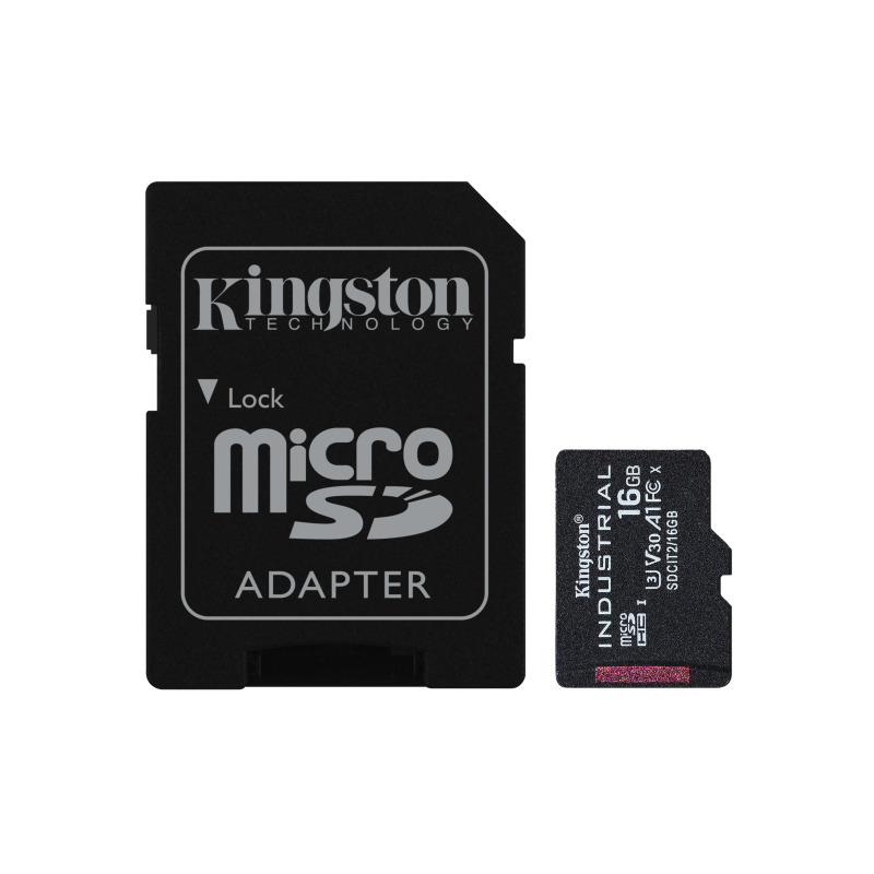 MEMORIA MICROSD SDHC KINGSTON 16GB (SDCIT2/16GB) INDUSTRIAL CLASE 10 UHS-I, U3, V30, A1  C/ADAPTADOR
