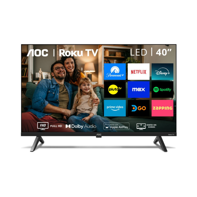Smart TV AOC 40 pulg RokuTv LED Full HD 1920*1080 Wifi 3HDMI 1USB Etherned
