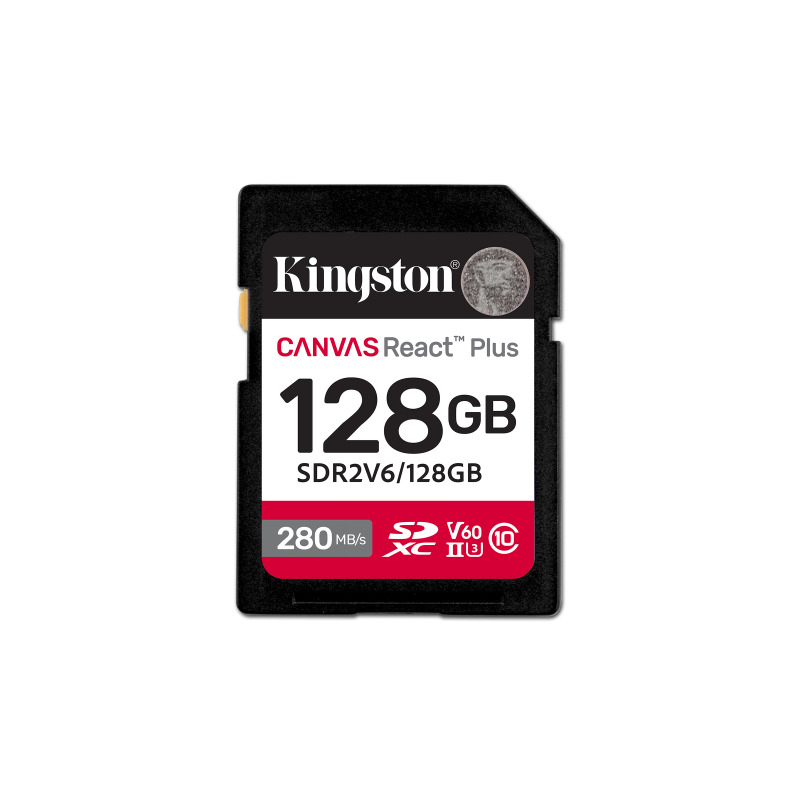 MEMORIA SD SDXC KINGSTON 128GB (SDR2V6/128GB) CANVAS REACT PLUS V60, UHS-II CLASE 10