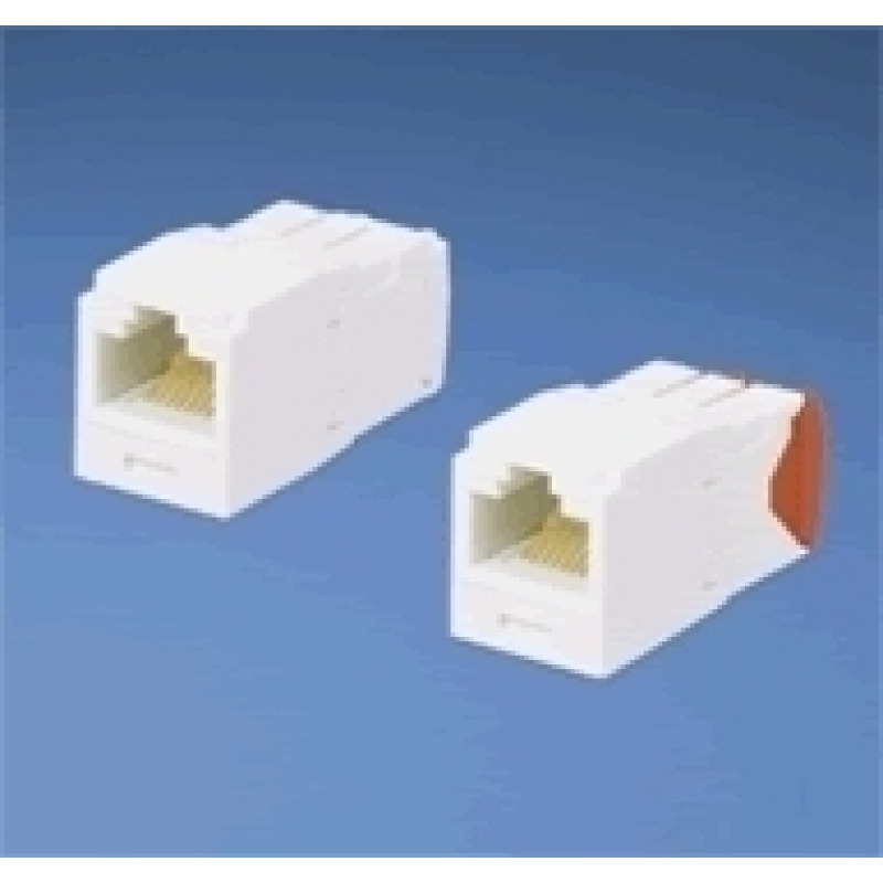 Conector Jack RJ45 Estilo TG MiniCom Categoría 5e de 8 posiciones y 8 cables Color Blanco Mate
