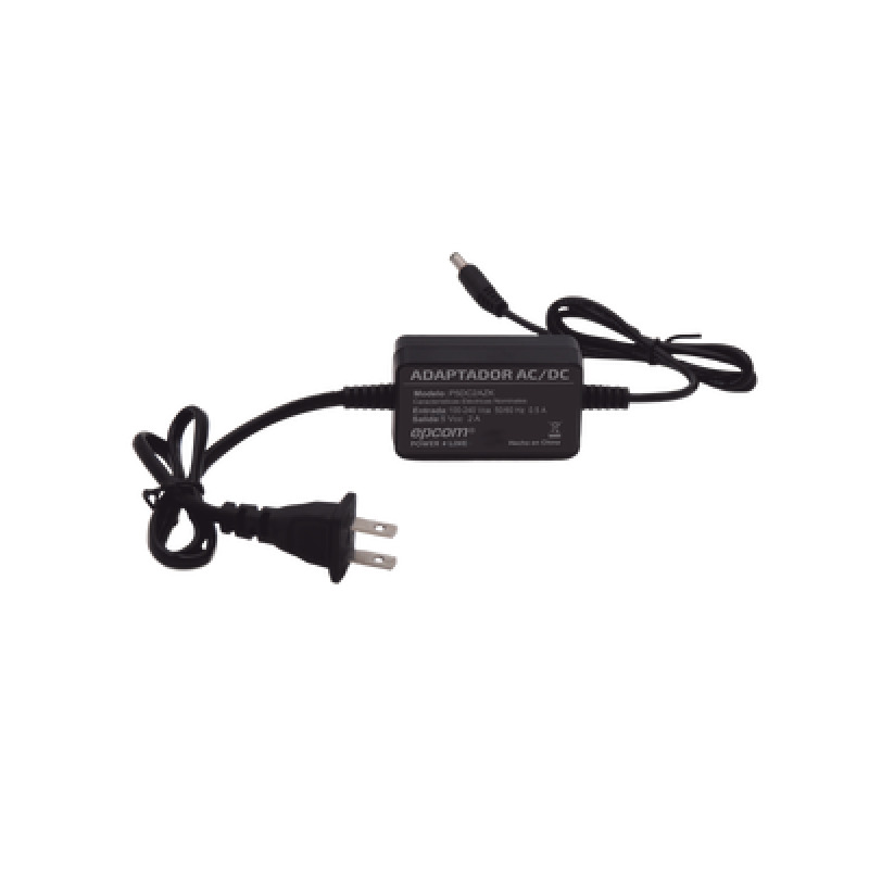 Adaptador 5 Vcc / 2A / UL / Voltaje de Entrada de 100240 Vca / Para uso solo en lectores biométricos de 5 Vcc de la marca ZK
