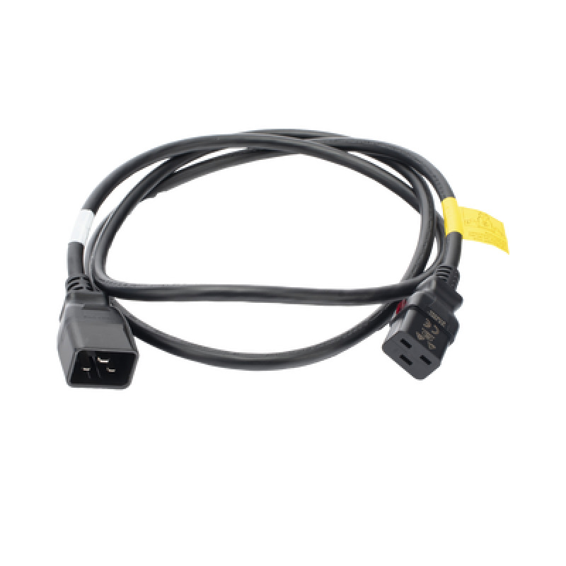 Cable de Alimentación Eléctrica Con Bloqueo de Seguridad de IEC C19 a IEC C20 18 Metros de Largo Color Negro 1 Pieza