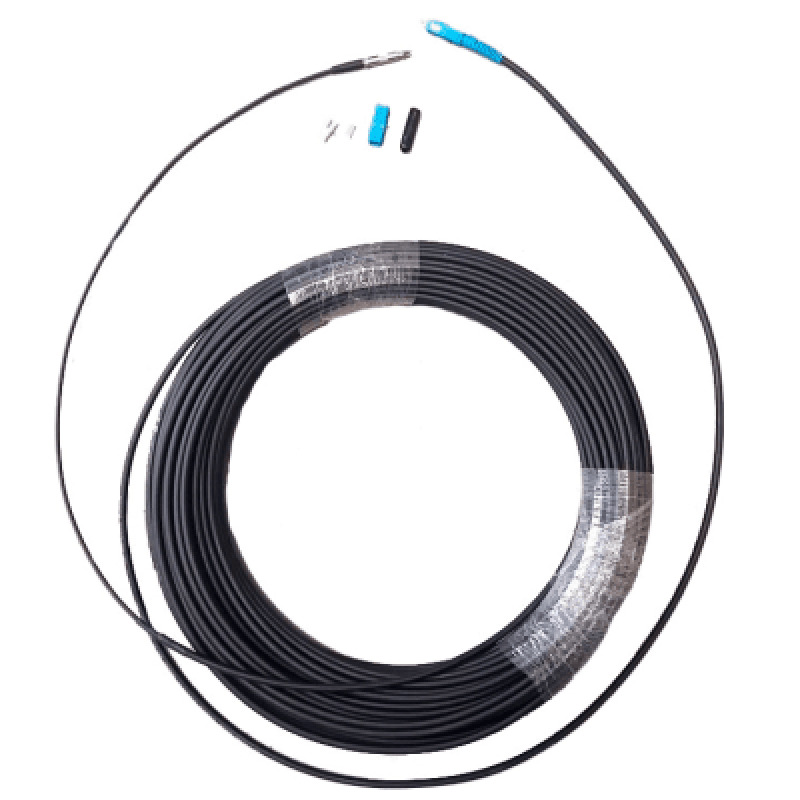 Rollo de Fibra Óptica Drop Redonda G657A2 Monomodo Simplex de 100 Metros con Conectores SC/UPCSC/UPC para Instalaciones Aéreas o a la Intemperie
