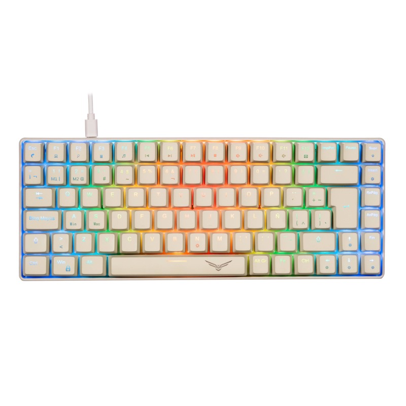 Teclado gamer mecanico Naceb RGB 80% compacto Gris basilisk modelo NA-0970