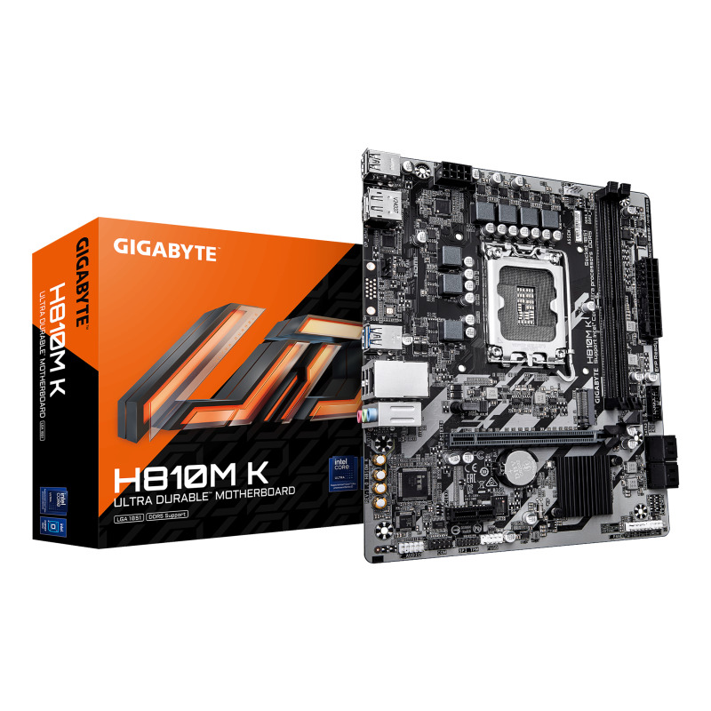 MOTHERBOARD GIGABYTE (H810M K) SOCKET 1851,2*DDR5 6400MHZ,HDMI,DP,MICRO ATX