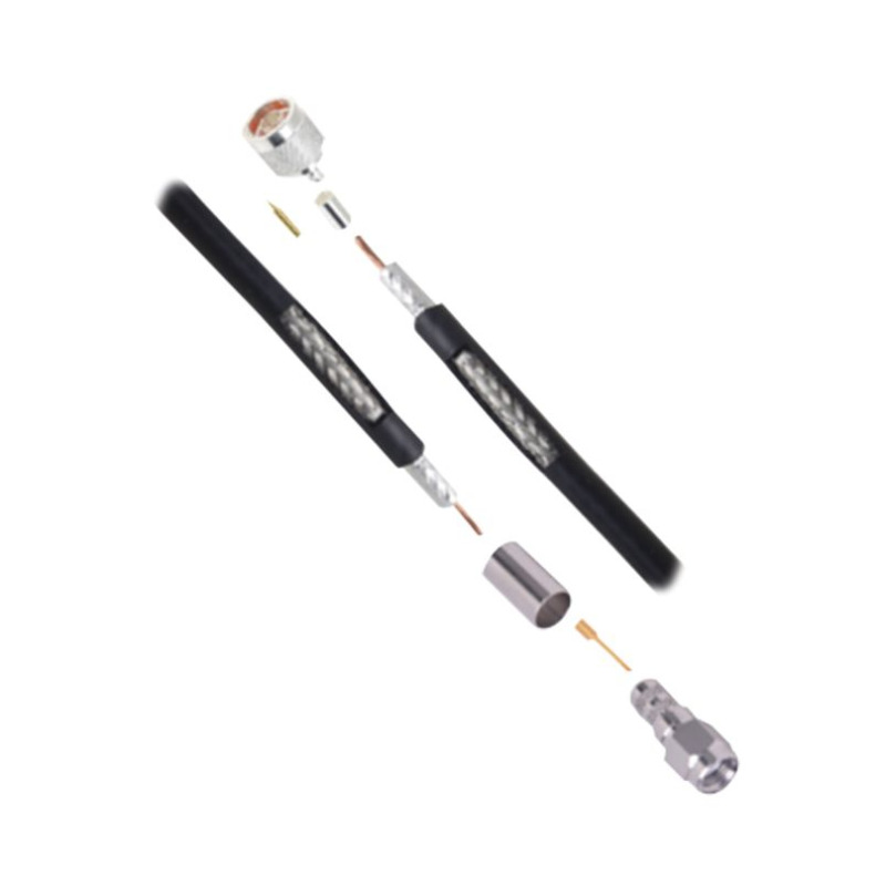 Cable LMR-240UF (Ultra Flex) de 60 cm con conectores N Macho y SMA Macho.