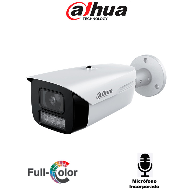 DAHUA d - Cámara Bullet Full Color 5 MP/ Lente de 3.6 mm y Micrófono Integrado/ Visión Nocturna Hasta 50 mts/ WDR Real de 120 dB y Color 24 Horas/ IP67/ Tecnología Starlight